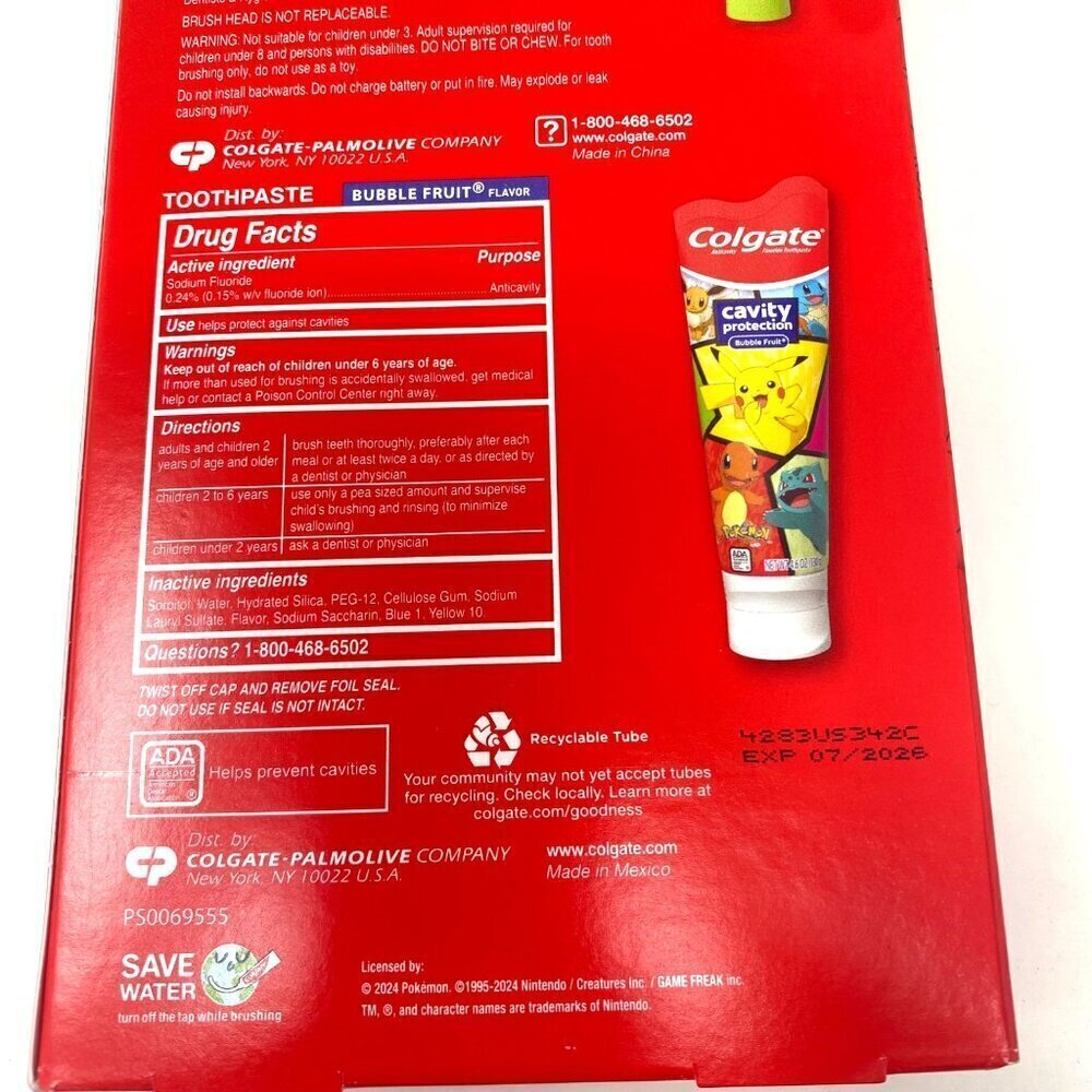 Colgate Kids Pokémon Target Exclusive Gift Set Battery Toothbrush Toothpaste - Picture 8 of 9